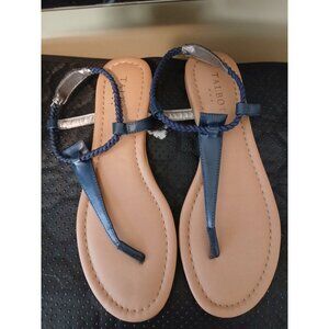Women's Talbots Thong Sandals Blue Braided Size 7